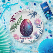 Elegant Easter Egg Botanical Art ペーパープレート (パーティー)