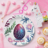Elegant Easter Egg Botanical Art ペーパープレート (パーティー)