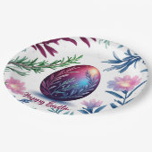 Elegant Easter Egg Botanical Art ペーパープレート (アングル)