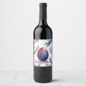 Elegant Easter Egg Botanical Art ワインラベル (正面)