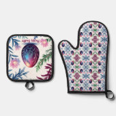 Elegant Easter Egg Botanical Art 鍋つかみ&鍋敷きセット (正面)