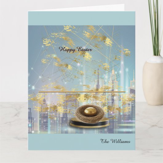 Elegant Easter Folded Greeting Card カード (正面)