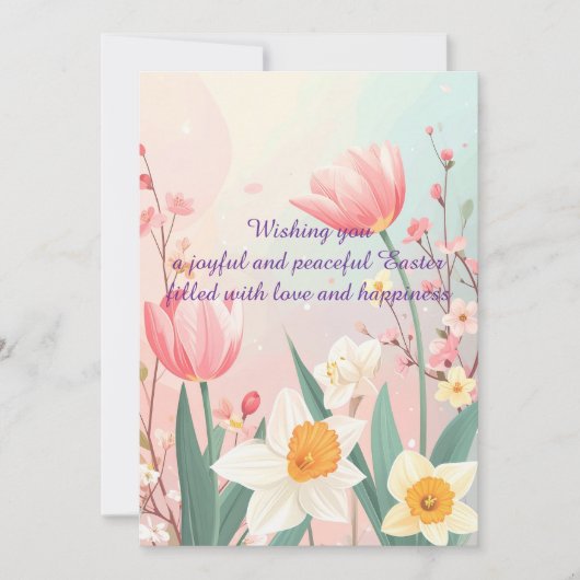 Elegant Easter Greeting Card – Pastel Floral 2D シーズンカード (正面)