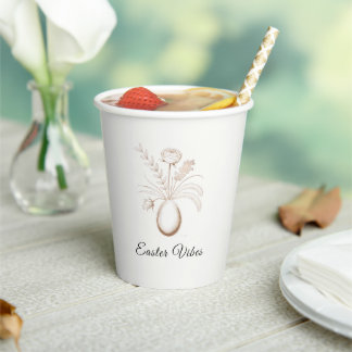 Elegant Easter Vibes Floral Paper Cups 紙コップ