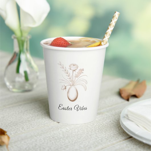 Elegant Easter Vibes Floral Paper Cups 紙コップ (インサイチュ)