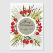 Elegant Editable Christmas/Holiday Magnetic Card (正面)