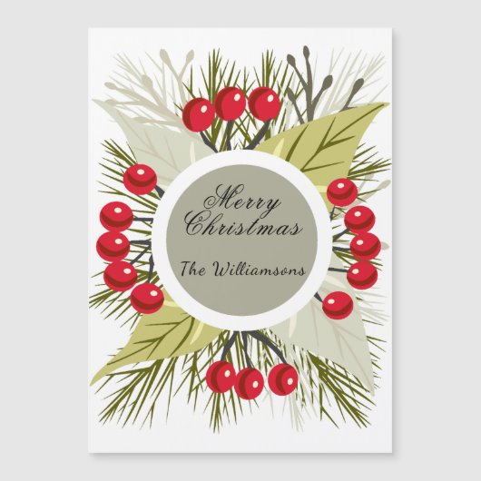 Elegant Editable Christmas/Holiday Magnetic Card (正面)