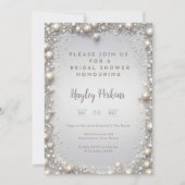 Elegant Editable Diamonds & Pearls Bridal Shower  招待状 (正面)