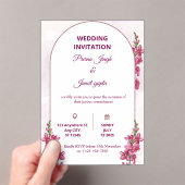 Elegant Editable Wedding Invitation | Modern Flora アクリル招待状 (インサイチュ (ポータブル))