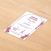 Elegant Editable Wedding Invitation | Modern Flora アクリル招待状 (レイダウン)