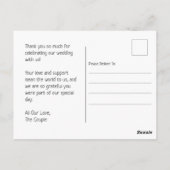 Elegant Editorial Wedding Photo Thank You ポストカード (裏面)