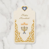 Elegant Egg Shell White Hanukkah Gold  ギフトタグ (裏面)