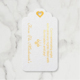 Elegant Egg Shell White Hanukkah Gold  ギフトタグ