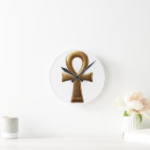 Elegant Egyptian Ankh Symbol Wall Art ラウンド壁時計 (ホーム)