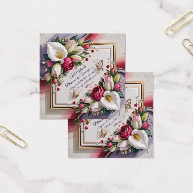 Elegant Eid Al Adha Greeting Card with White Calla (オフィス)