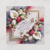Elegant Eid Al Adha Greeting Card with White Calla スクエア名刺 (正面)