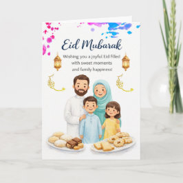Elegant Eid al-Fitr Card for Family and Friends カード