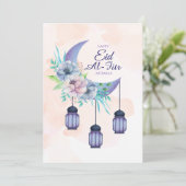 Elegant Eid al-Fitr Mubarak Card Minimal Islamic 招待状 (スタンド正面)