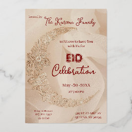 Elegant EId Celebration  Eid Party Invitation 箔シーズンカード