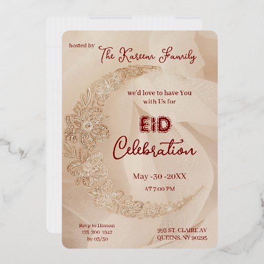 Elegant EId Celebration  Eid Party Invitation 箔シーズンカード (封筒)