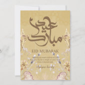 Elegant Eid Mubarak Floral Card - Gold Mandalas &  シーズンカード (正面)