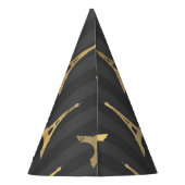 Elegant Eiffel Tower France Yellow Black Vertical パーティーハット (裏面)