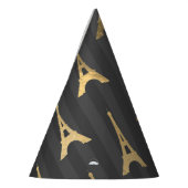 Elegant Eiffel Tower France Yellow Black Vertical パーティーハット (左)