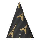 Elegant Eiffel Tower France Yellow Black Vertical パーティーハット (右)