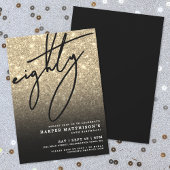 Elegant Eighty Gold 80th Birthday Party 招待状