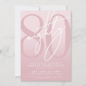 Elegant Eighty Pink 80th Birthday Party 招待状 (正面)