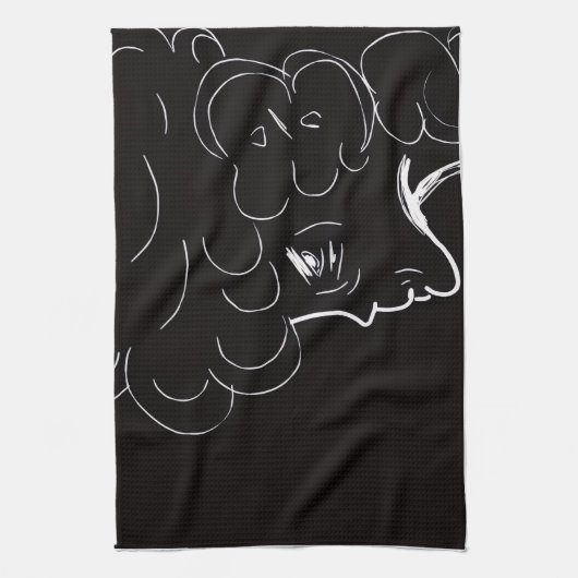 Elegant Elderly Lady Kitchen Towel キッチンタオル (縦)