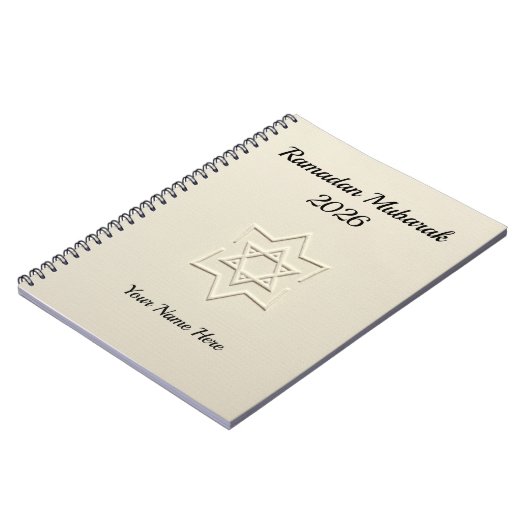 Elegant Embossed Star Islamic ノートブック (左側)