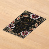 Elegant Embroidered Floral アクリル招待状 (レイダウン)