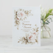 Elegant Embroidered Rose Wedding 招待状 (スタンド正面)