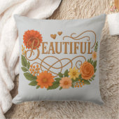 Elegant Embroidered Style Throw Pillow クッション (ブランケット)