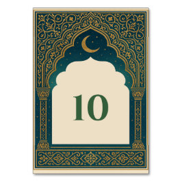 Elegant Emerald and Gold Arch Wedding Table Number テーブルナンバー