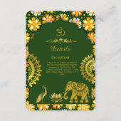 elegant emerald arch & traditional hindu wedding エンクロージャーカード (正面)