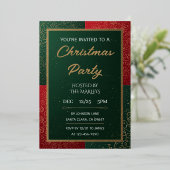 Elegant Emerald Gold Christmas Invitation 箔招待状 (立ち正面)