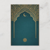 Elegant Emerald & Gold Ornate Arch Wedding Details エンクロージャーカード (裏面)