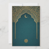 Elegant Emerald & Gold Ornate Arch Wedding Invitat 招待状 (裏面)