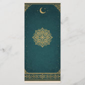 Elegant Emerald & Gold Ornate Arch Wedding Menu メニュー (裏面)