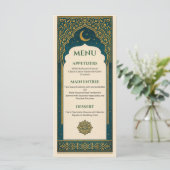 Elegant Emerald & Gold Ornate Arch Wedding Menu メニュー (スタンド正面)