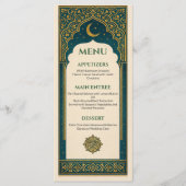 Elegant Emerald & Gold Ornate Arch Wedding Menu メニュー (正面)