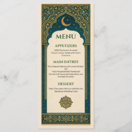 Elegant Emerald & Gold Ornate Arch Wedding Menu メニュー