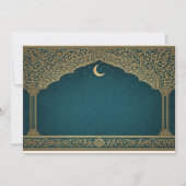Elegant Emerald & Gold Ornate Arch Wedding RSVP (裏面)