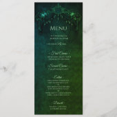 Elegant emerald Gothic Halloween Wedding Menu メニュー (正面)