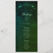 Elegant emerald Gothic Halloween Wedding Program メニュー (正面)