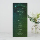 Elegant emerald Gothic Halloween Wedding Program メニュー (スタンド正面)