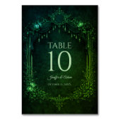 Elegant emerald Gothic Wedding Table number テーブルナンバー (裏面)