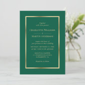 Elegant Emerald Green and Gold Wedding 招待状 (スタンド正面)